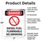 Signmission Diesel Fuel Flammable Danger Sign, Aluminum, 7in W x 10in L, 2PK OS-2PACK-DS-A-710-V-1128 - alternate 2